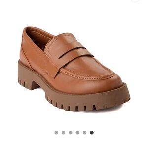 Madden Girl Brown Penny Loafers with Chunky Sole